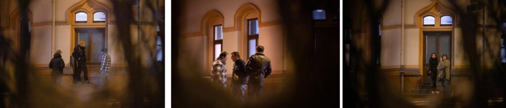 „Stammtisch“ mit Michael Schäfer: Links: Rene Klepsch (mittig), Mitte: Matthias Scholz (AfD Dresden) und Sören Schwarzer (AfD). Rechts: Unbekannt 5 (links). Fotos: Pixelarchiv.