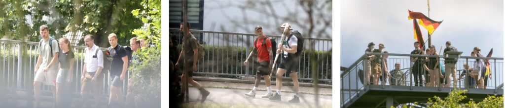IB-Wanderung in Chemnitz-Rabenstein: Jakob Füchtner, Unbekannt 7, Paul Schäffler, Unbekannt 2 und Marius Keipp (Stuttgart). Mitte: V.l.n.r.: Unbekannt, Felix Rau und Tony Kraft. Rechts: V.l.n.r.: Linda Kraft, Leonhard Sternitzke, Unbekannt 1, Unbekannt 4, Jule Löps, Nico Viedert, Paul Schäffler und Unbekannt 7. Fotos: Pixelarchiv.